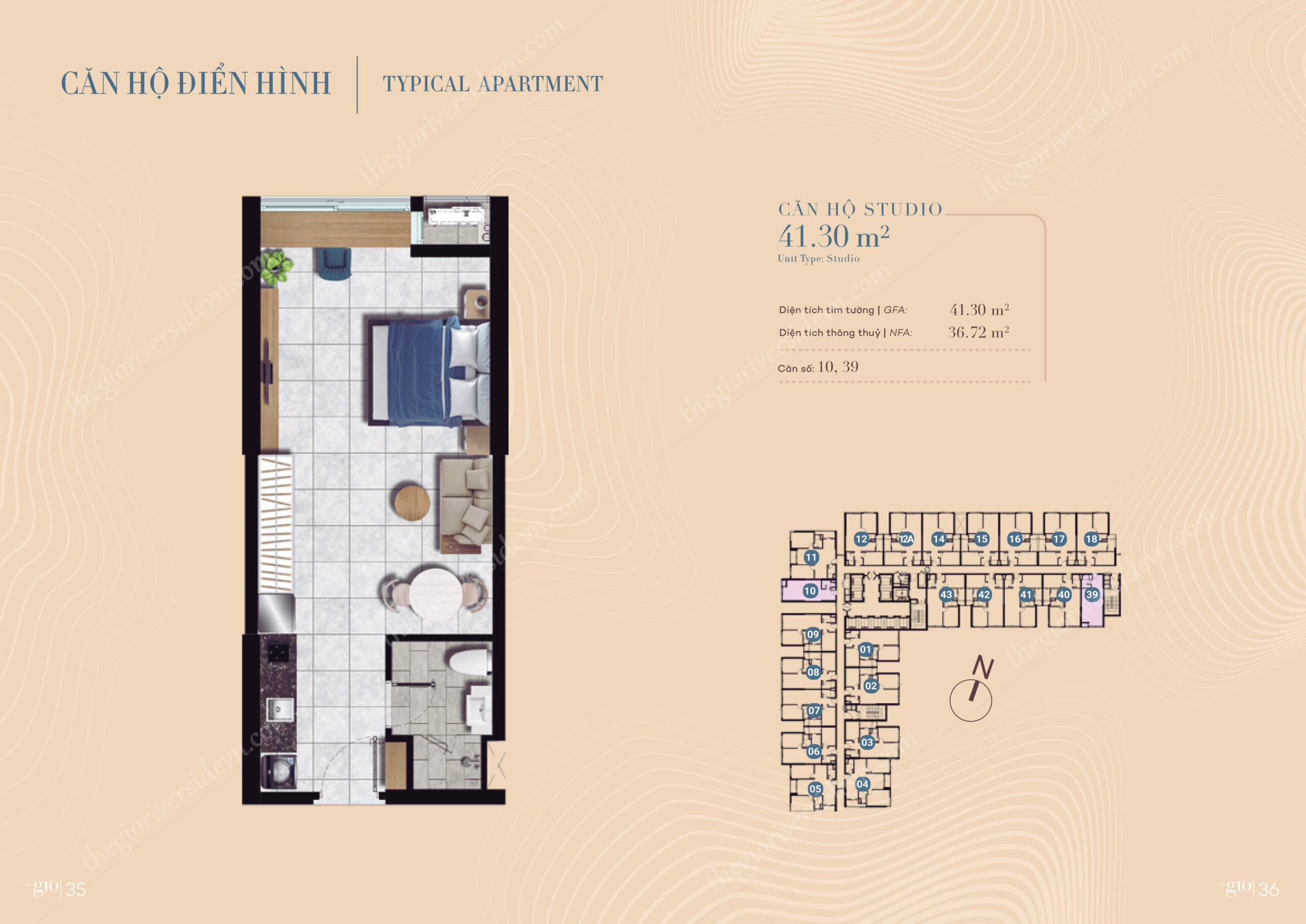 Căn Hộ The Gió Riverside 41.30m2