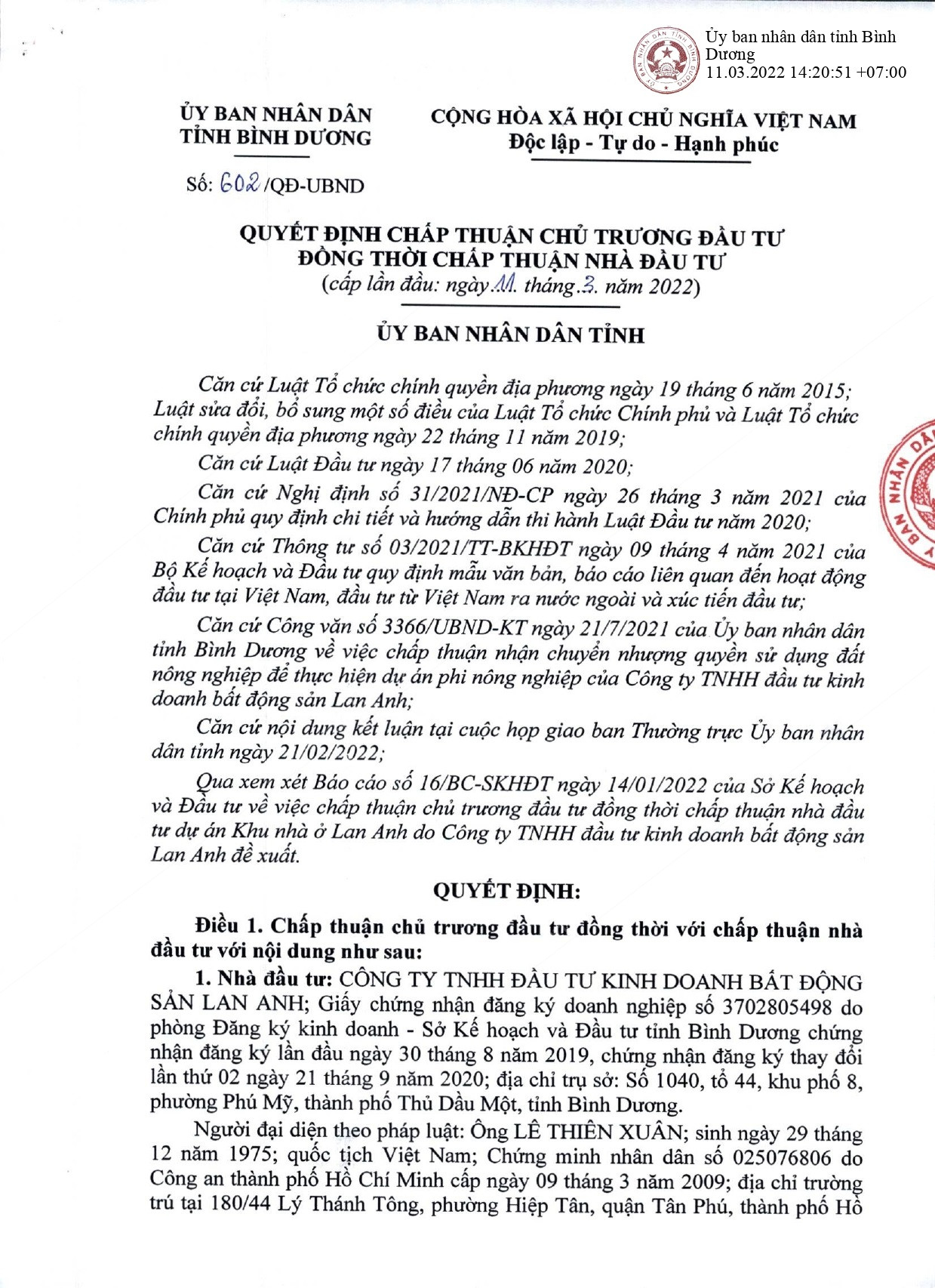 Chấp Thuận Chủ Trương (1)