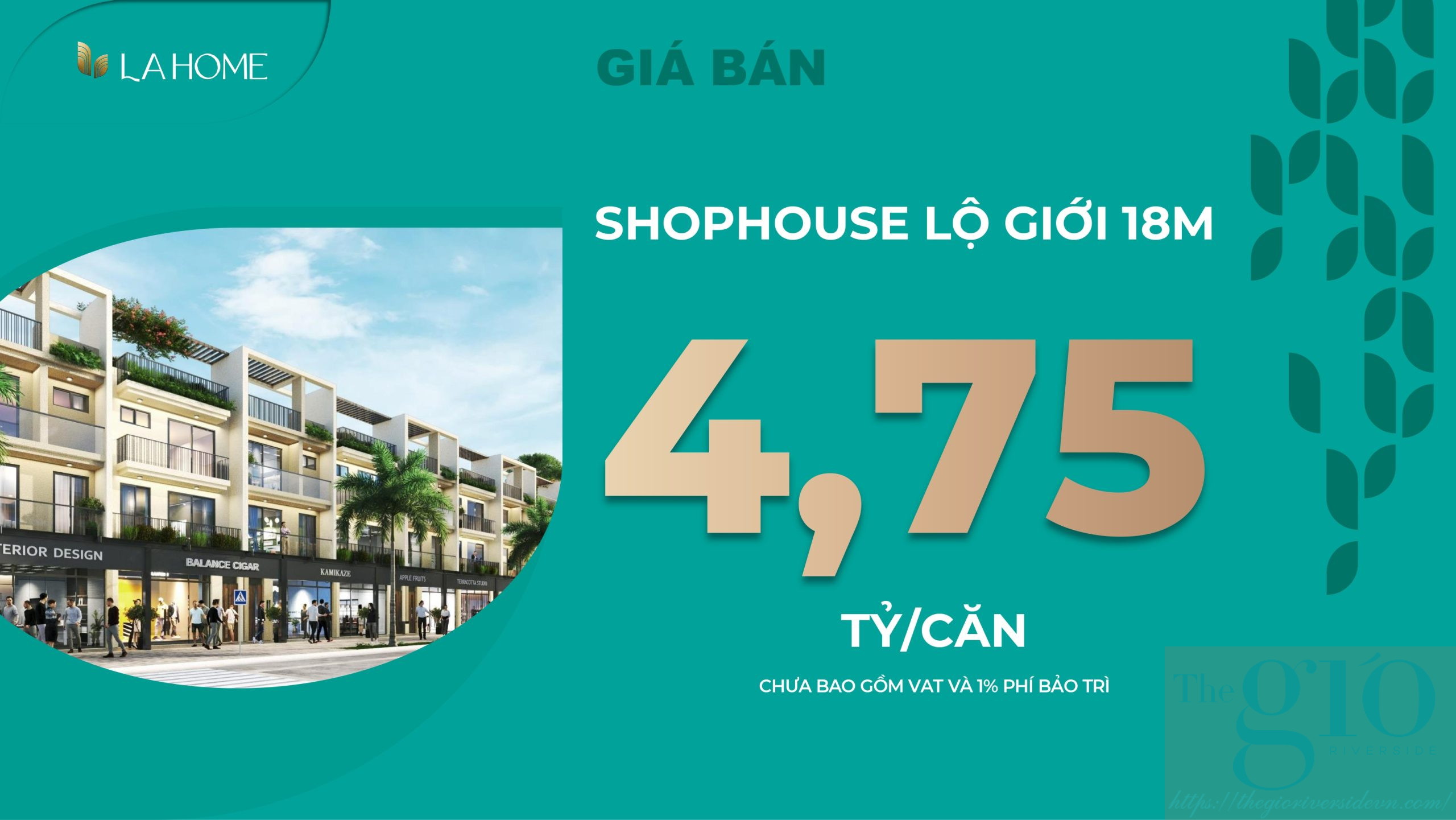 Giá Bán Shophouse La Home Long An Lộ Giới 18m Hấp Dẫn đang Chờ Bạn