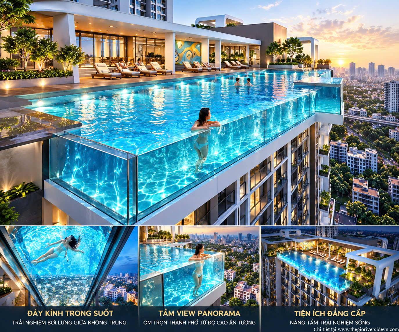 Hồ bơi đáy kính tại Happy One Elite trải nghiệm độc đáo