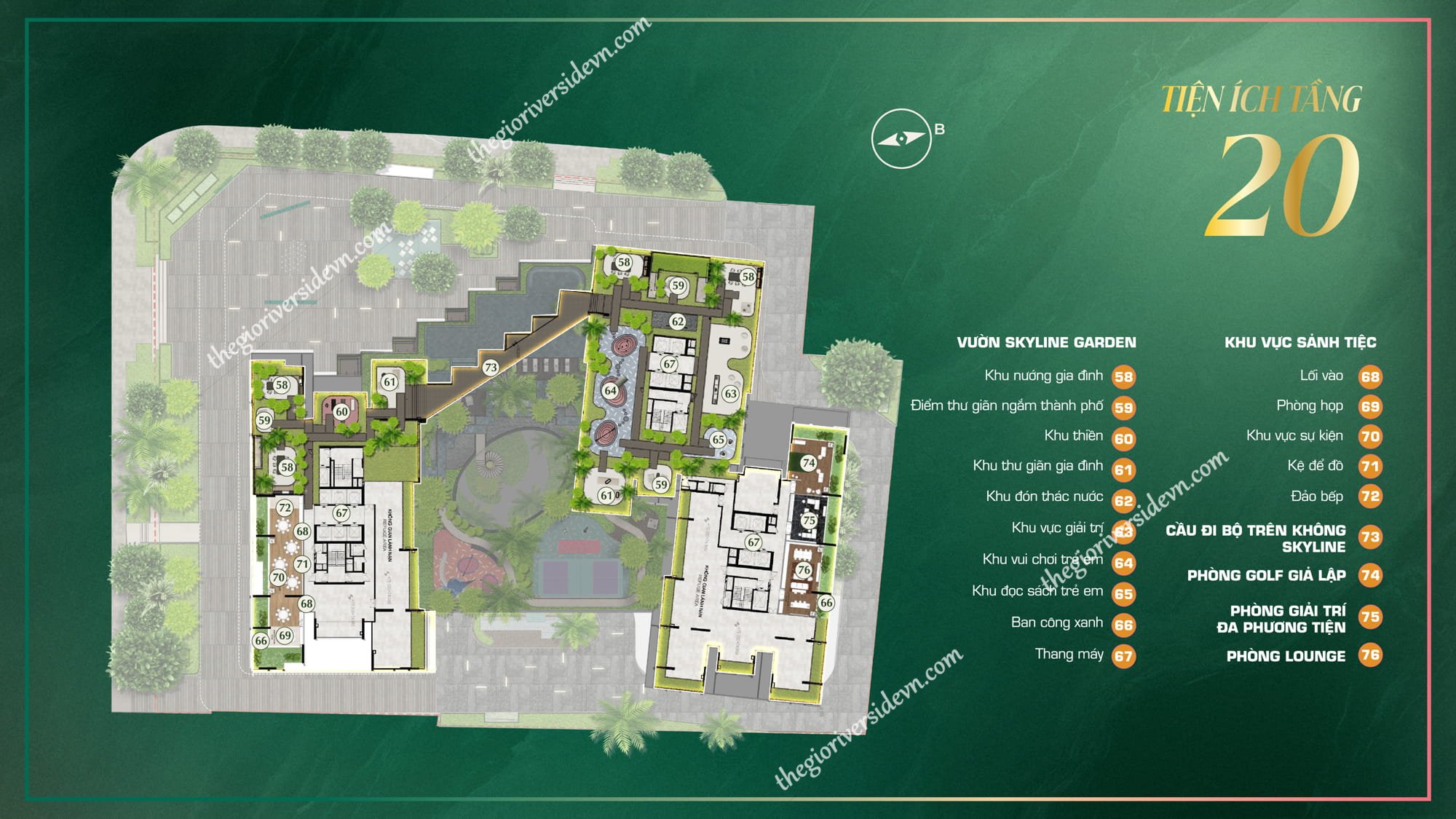 Mặt Bằng Tiện Ích The Emerald Boulevard Tầng 20