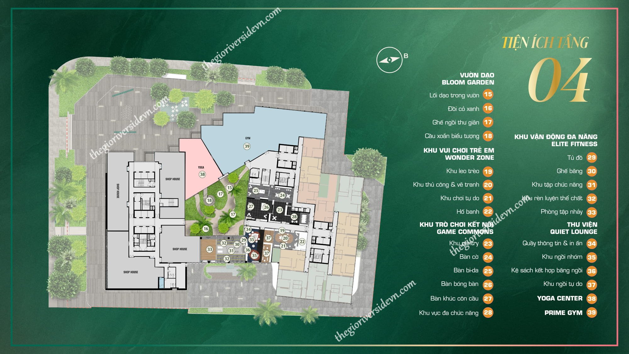Mặt Bằng Tiện Ích The Emerald Boulevard Tầng 4
