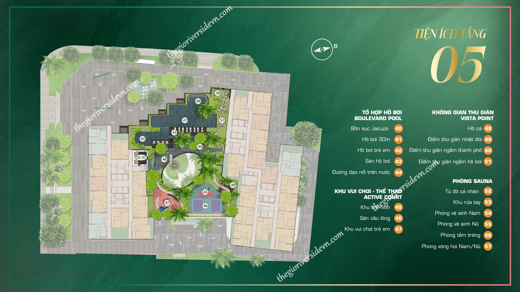 Mặt Bằng Tiện Ích The Emerald Boulevard Tầng 5