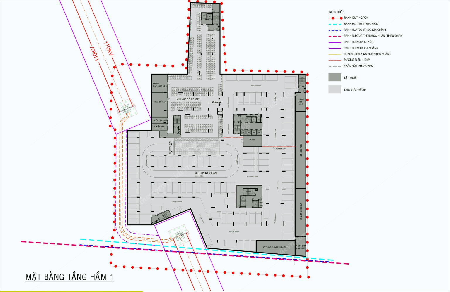 Mặt Bằng Ava Center ở Tầng Hầm 1