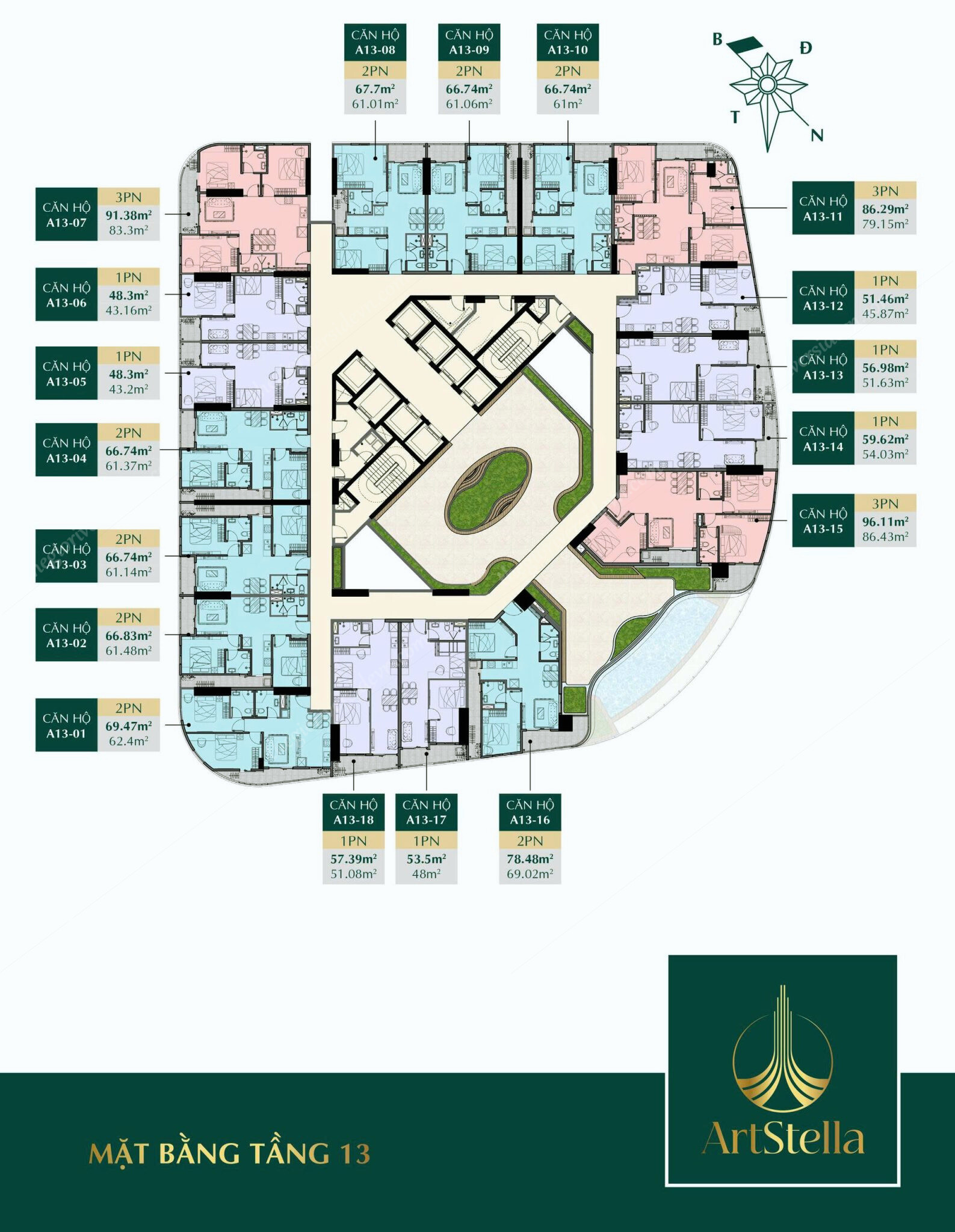 Mặt Bằng Tầng 13 Art Stella