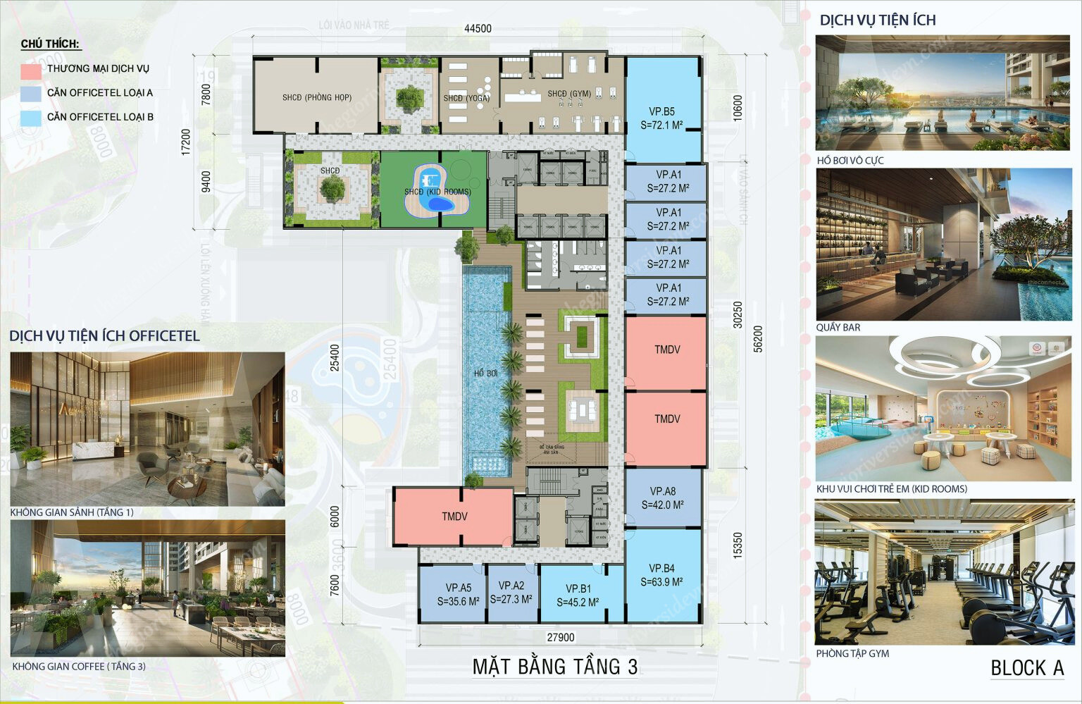 Mặt Bằng Tầng 3 Block A ở Ava Center