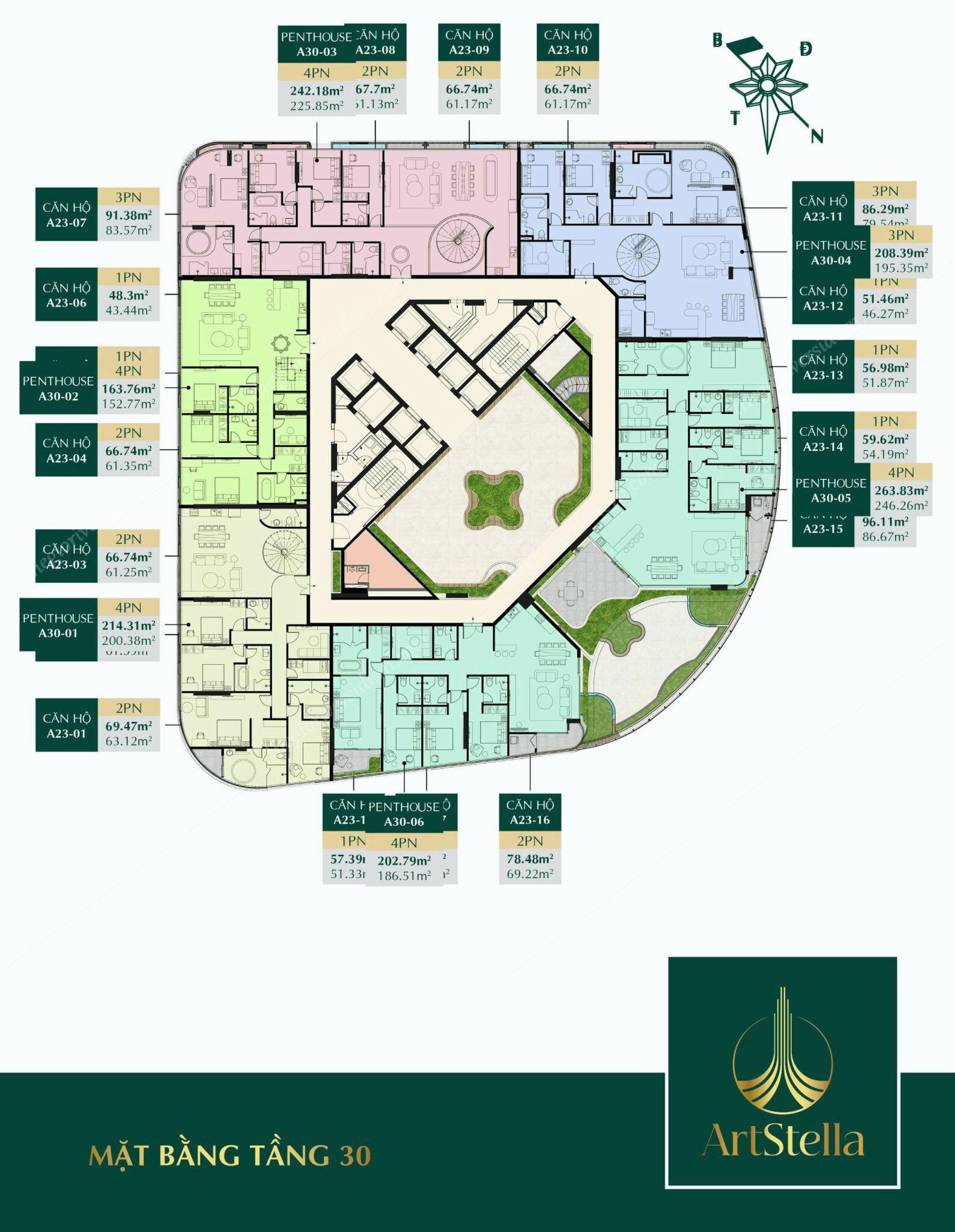 Mặt Bằng Tầng 30 Art Stella
