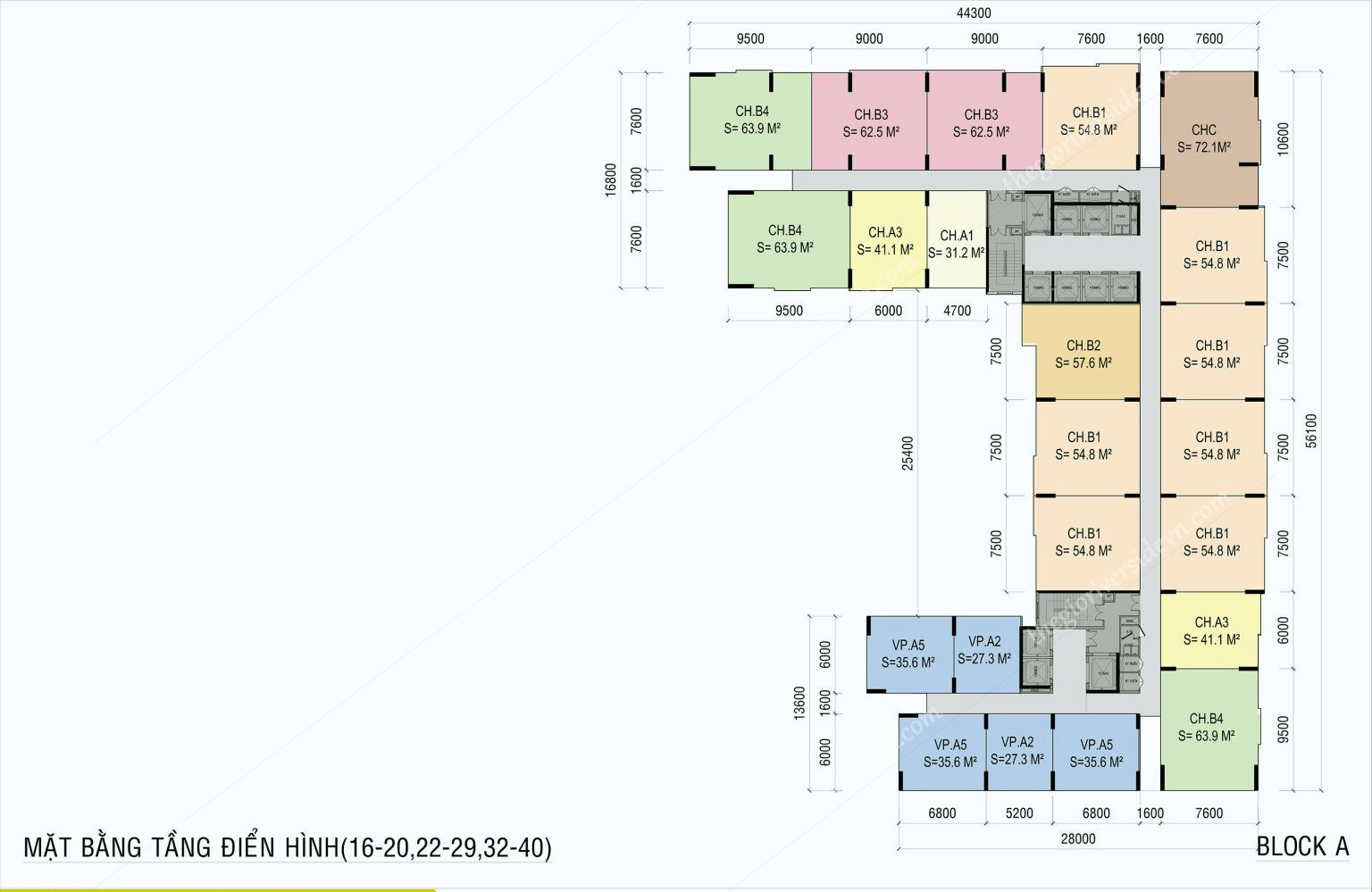 Mặt Bằng Tầng điển Hình Ava Center
