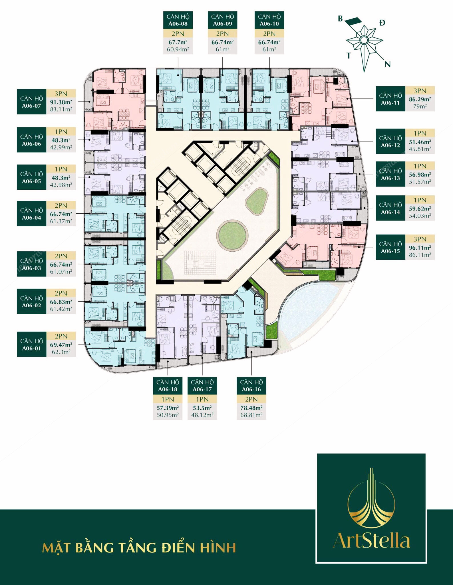Mặt Bằng Tầng điển Hình Căn Hộ Art Stella