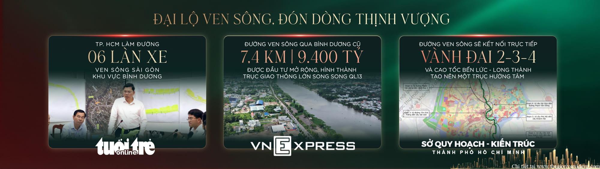 TP.HCM đầu tư xây dựng Đại Lộ Ven Sông, tạo mặt tiền kết nối giao thông cho dự án The Emerald River Park ven sông