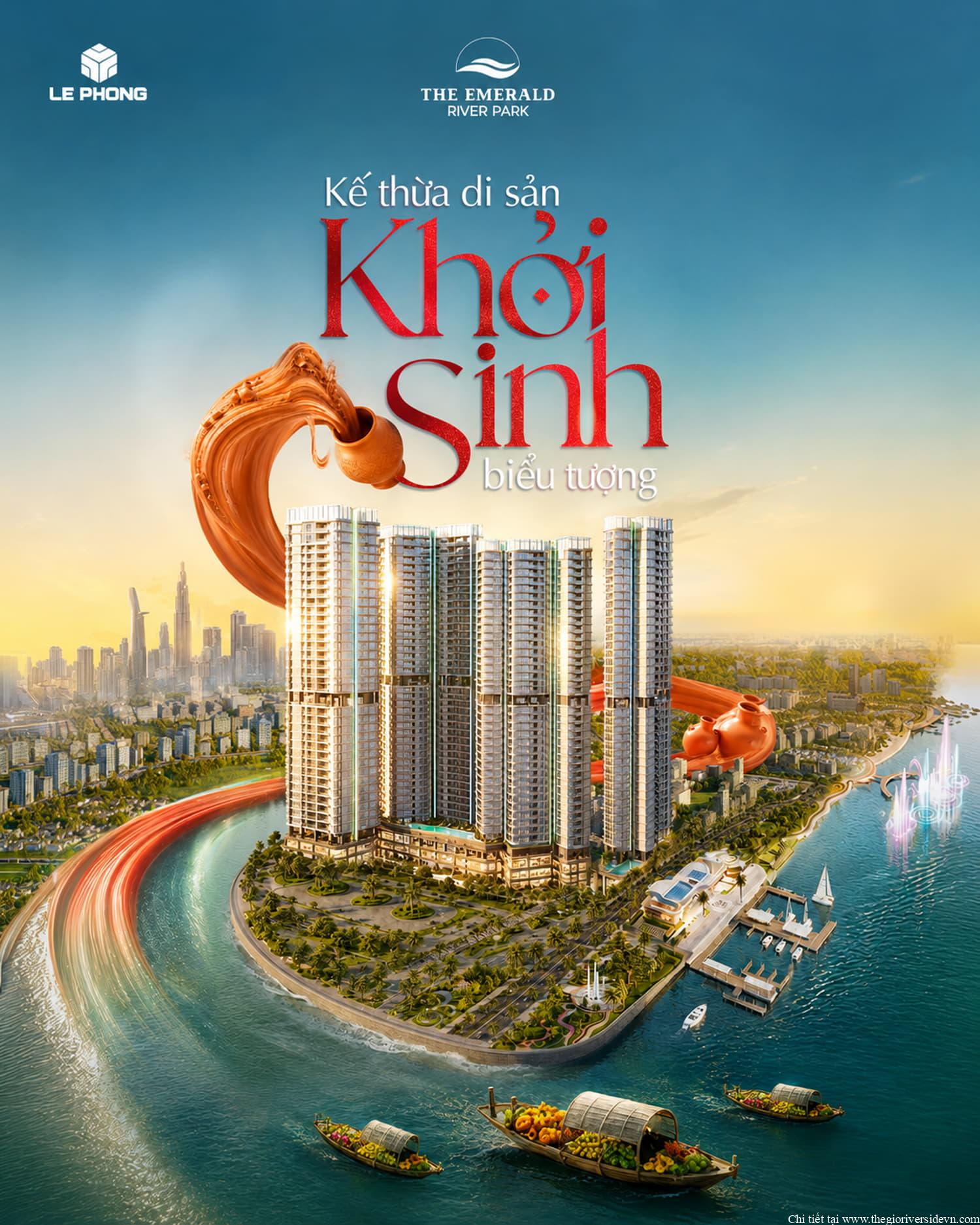 The Emerald River Park tiếp nối di sản văn hóa Lái Thiêu và hình thành biểu tượng đô thị mới của khu vực