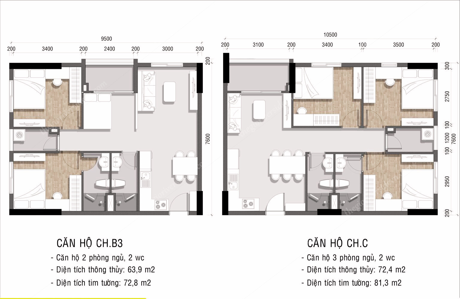 Thiết Kế Căn Hộ Ava Center 03pn