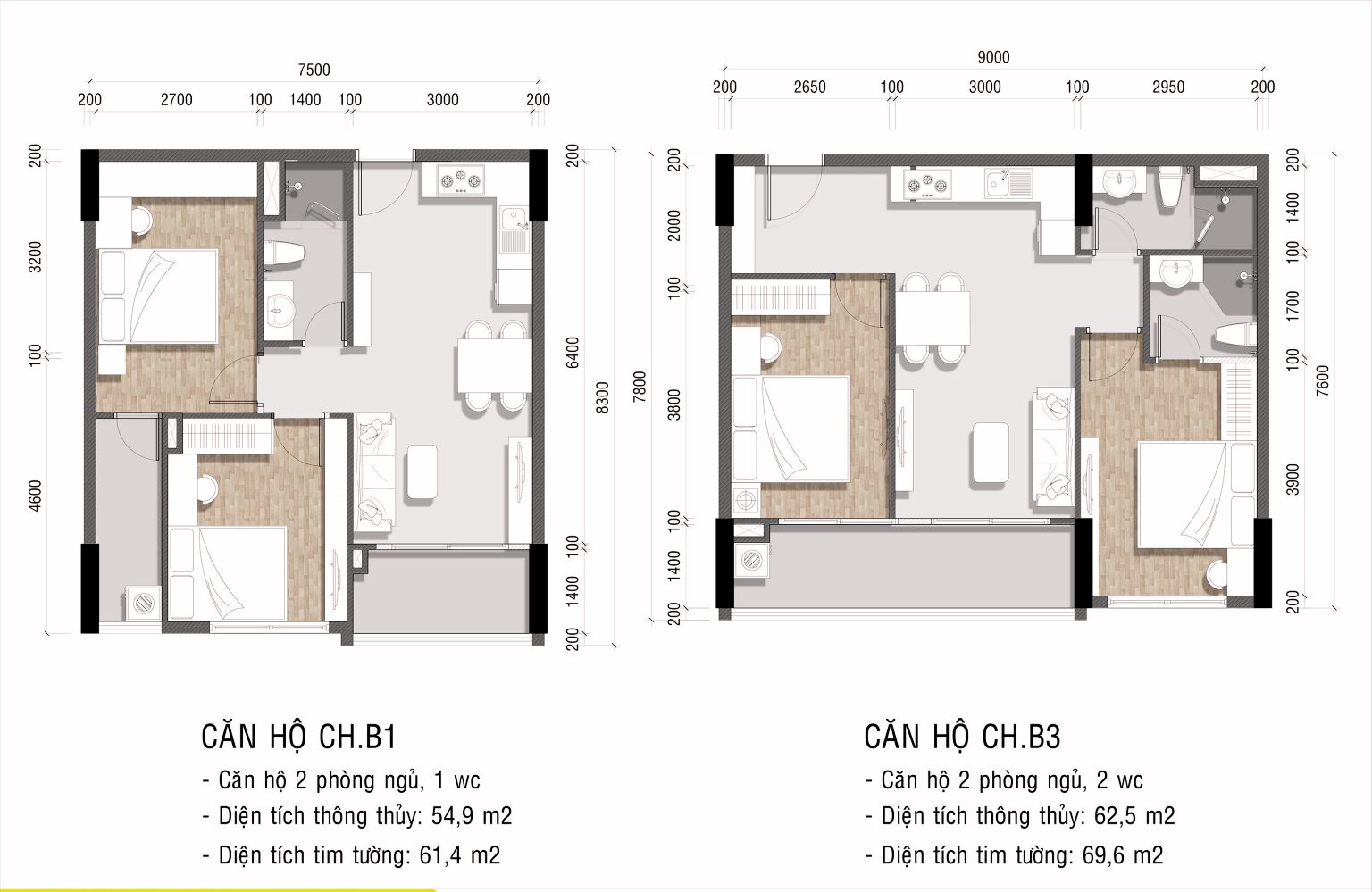 Thiết Kế Căn Hộ Ava Center Loại 02pn