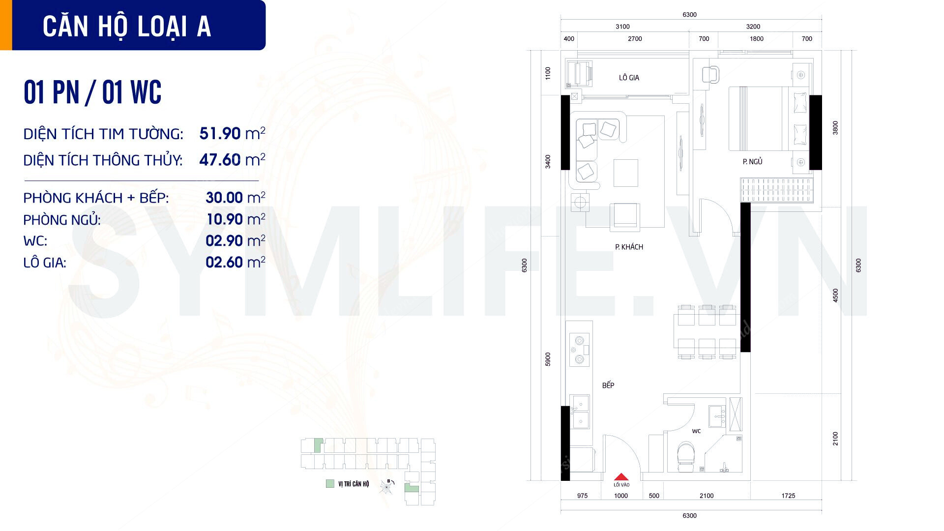 Thiết Kế Căn Hộ Symlife Loại A