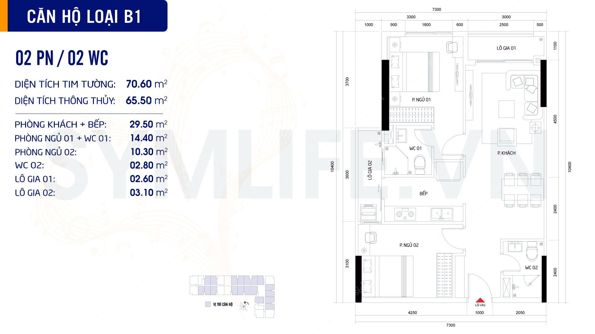Thiết Kế Căn Hộ Symlife Loại B1