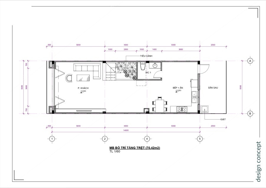 Thiết Kế Nhà Phố Golden Town 5x14 (2)